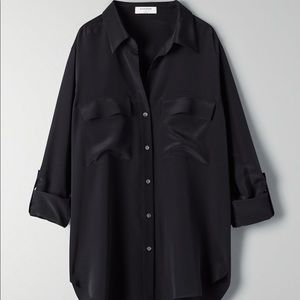 ARITZIA UTILITY SILK BUTTON-UP 76566 SMALL